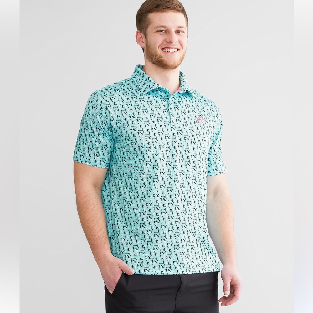 Old Row Pre-Gamer Teal Polo Shirt | Men’s Size Large